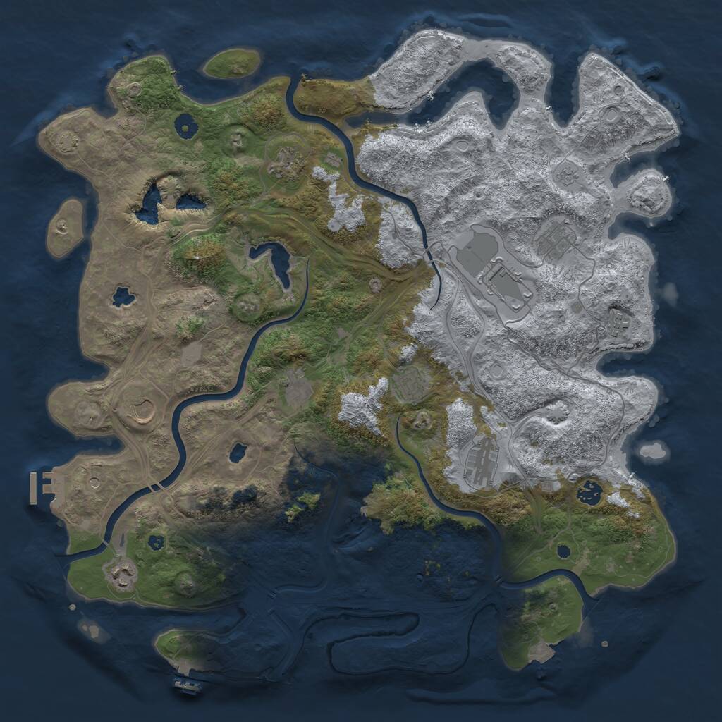 Rust Map: Procedural Map, Size: 4500, Seed: 37184, 16 Monuments