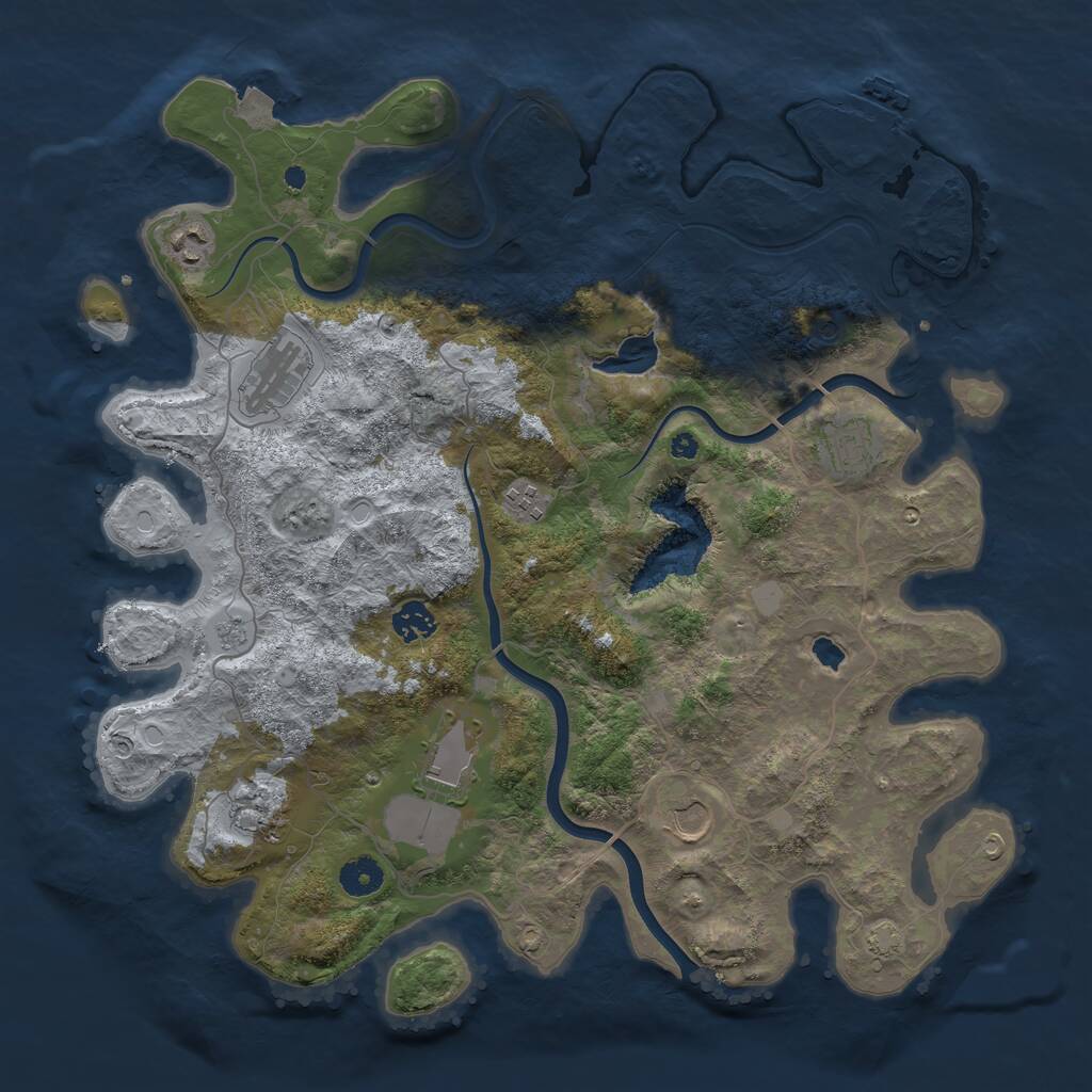 Rust Map: Procedural Map, Size: 4000, Seed: 1630803353, 13 Monuments