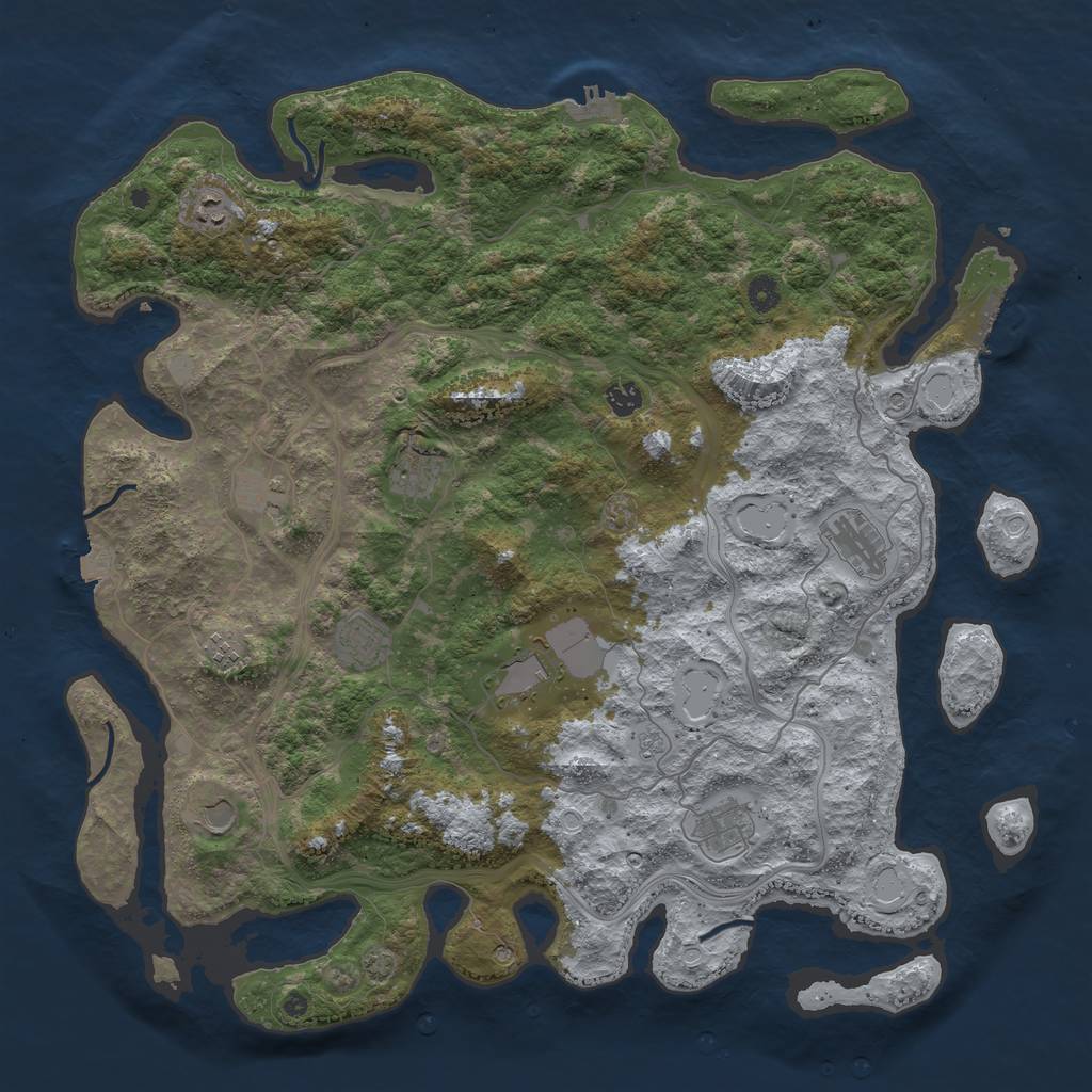 Rust Map: Procedural Map, Size: 4700, Seed: 10, 18 Monuments