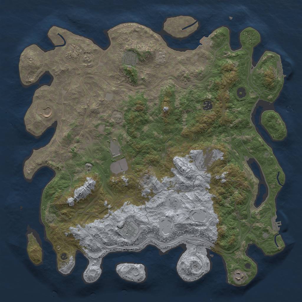 Rust Map: Procedural Map, Size: 4500, Seed: 1528959413, 17 Monuments