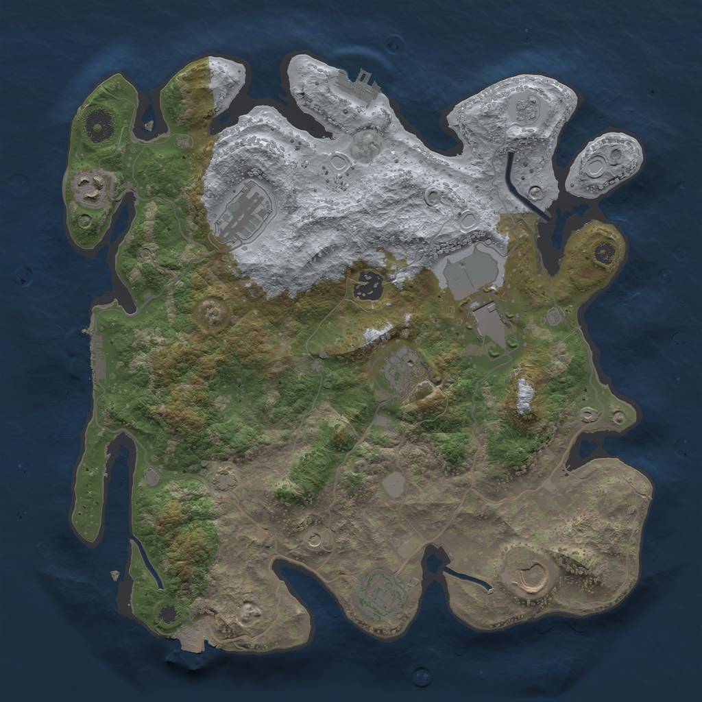 Rust Map: Procedural Map, Size: 3500, Seed: 385205432, 15 Monuments