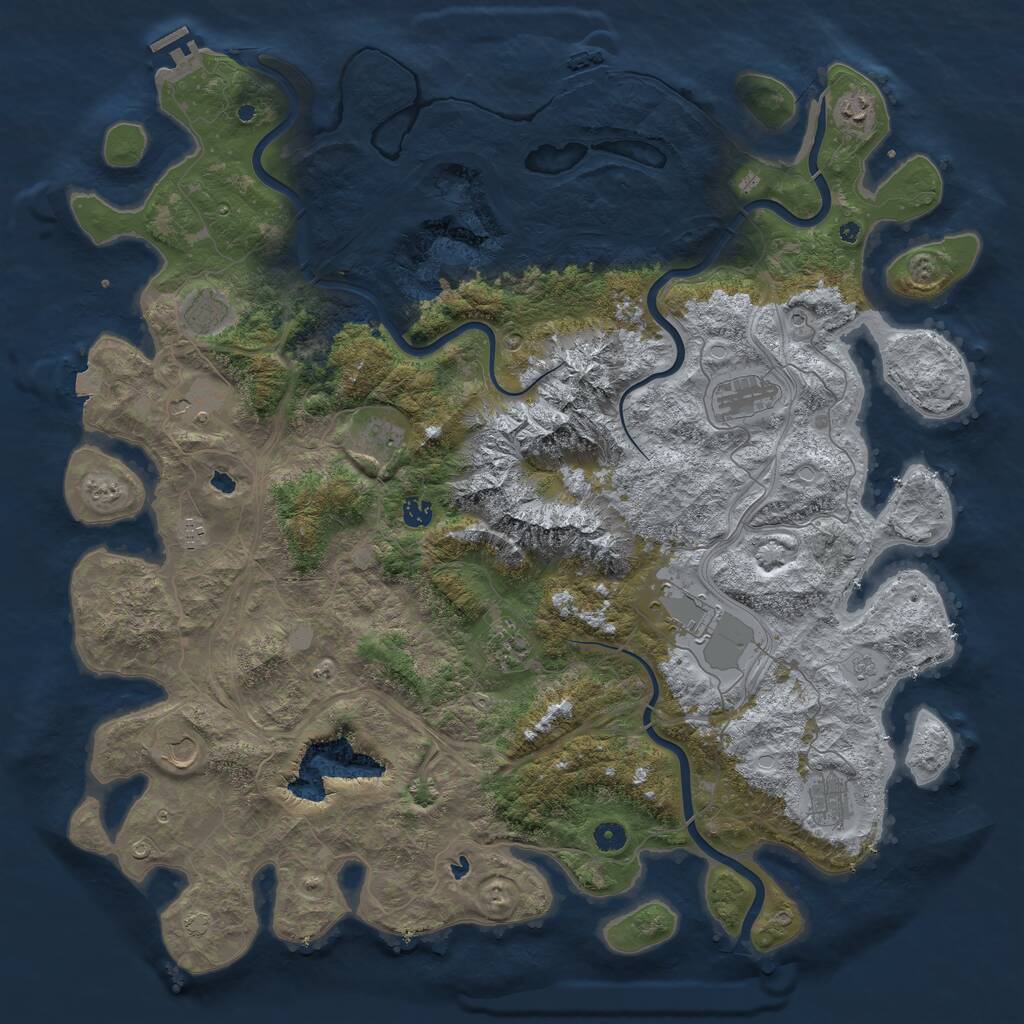 Rust Map: Procedural Map, Size: 5000, Seed: 402447347, 17 Monuments