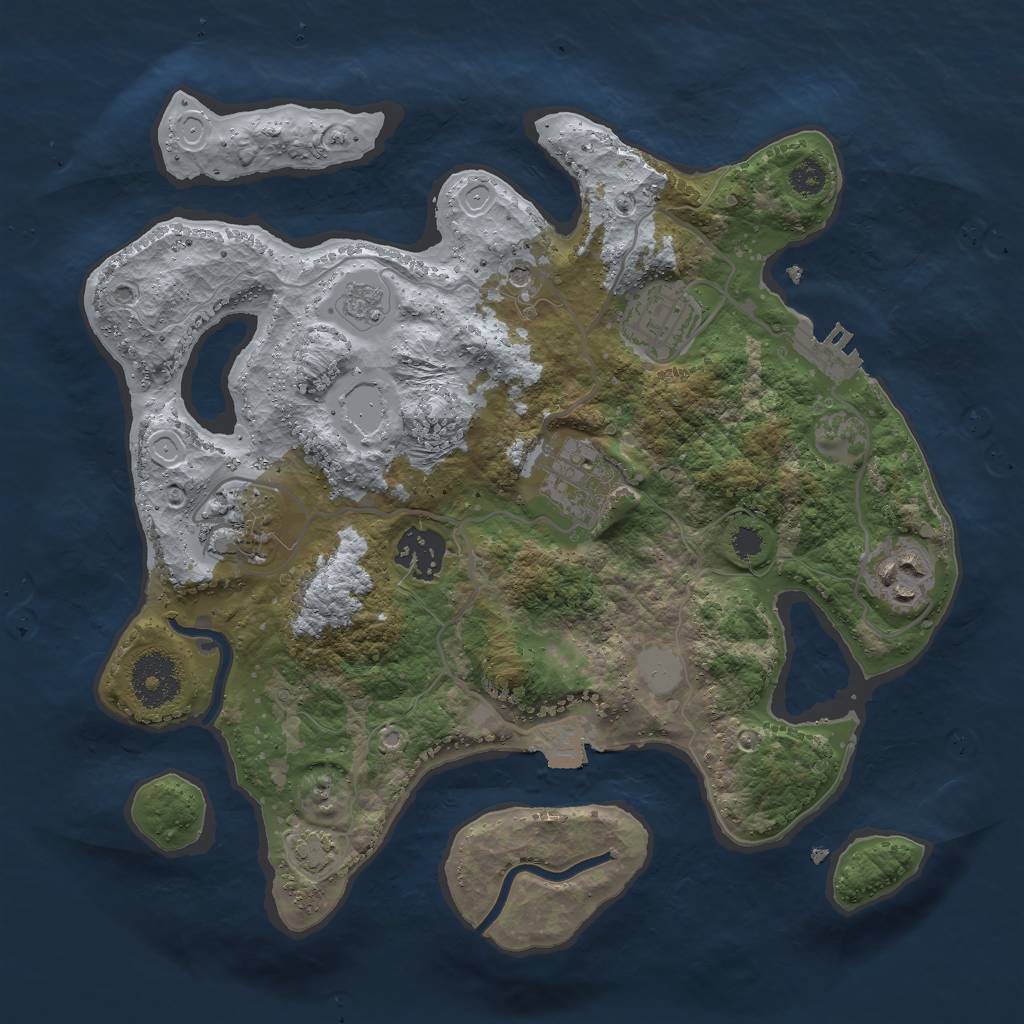 Rust Map: Procedural Map, Size: 3000, Seed: 350, 12 Monuments