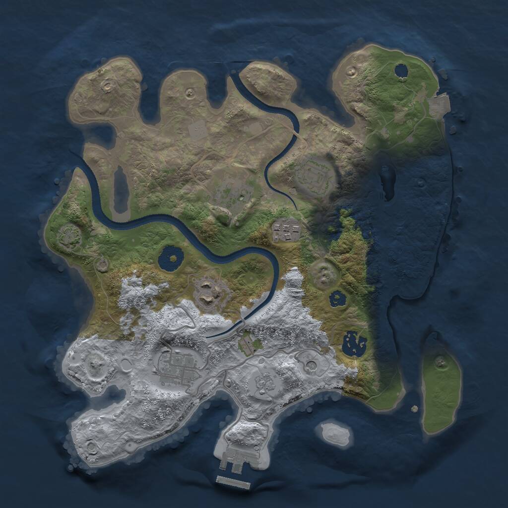 Rust Map: Procedural Map, Size: 3000, Seed: 24207, 11 Monuments