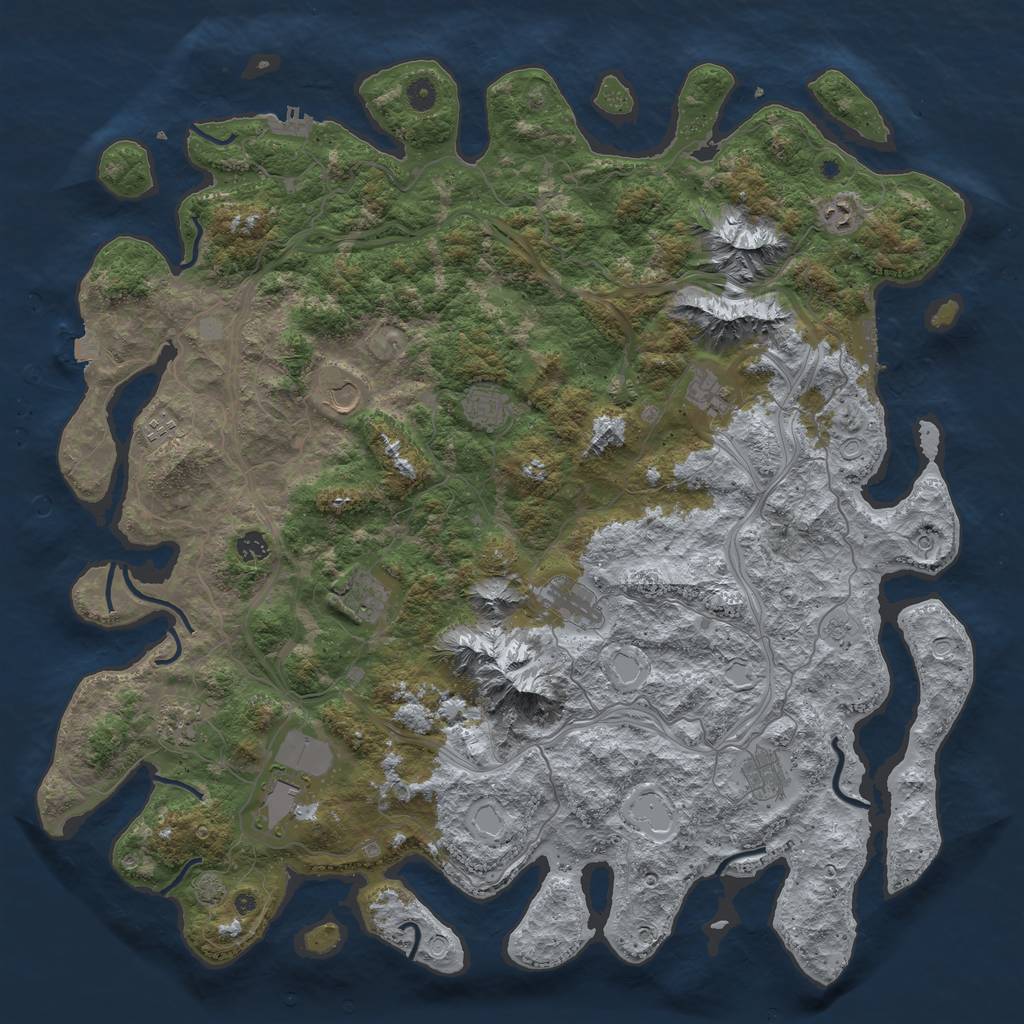 Rust Map: Procedural Map, Size: 5000, Seed: 52770803, 19 Monuments