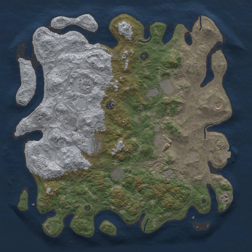 Rust Map: Procedural Map, Size: 4500, Seed: 1744158146, 16 Monuments