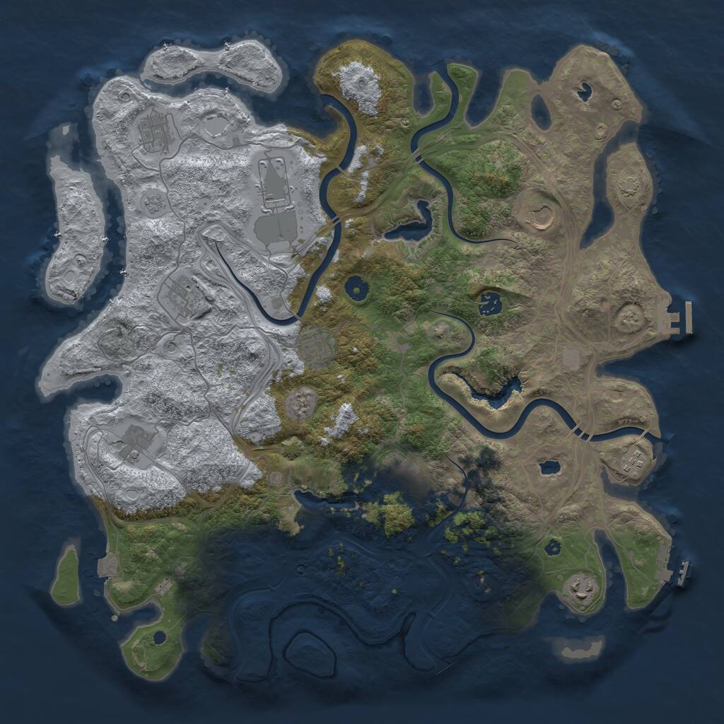 Rust Map: Procedural Map, Size: 4500, Seed: 1744158146, 16 Monuments