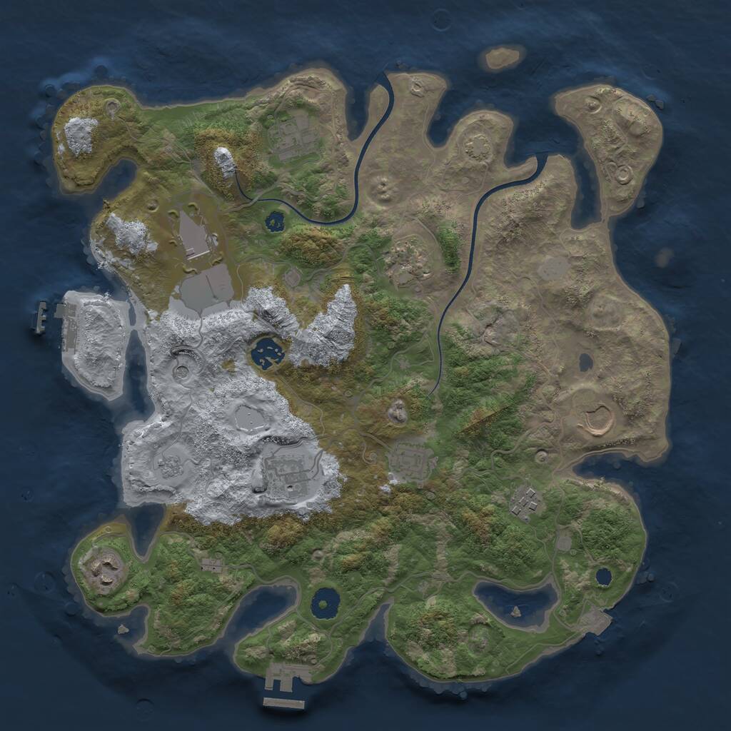 Rust Map: Procedural Map, Size: 3600, Seed: 10308, 15 Monuments