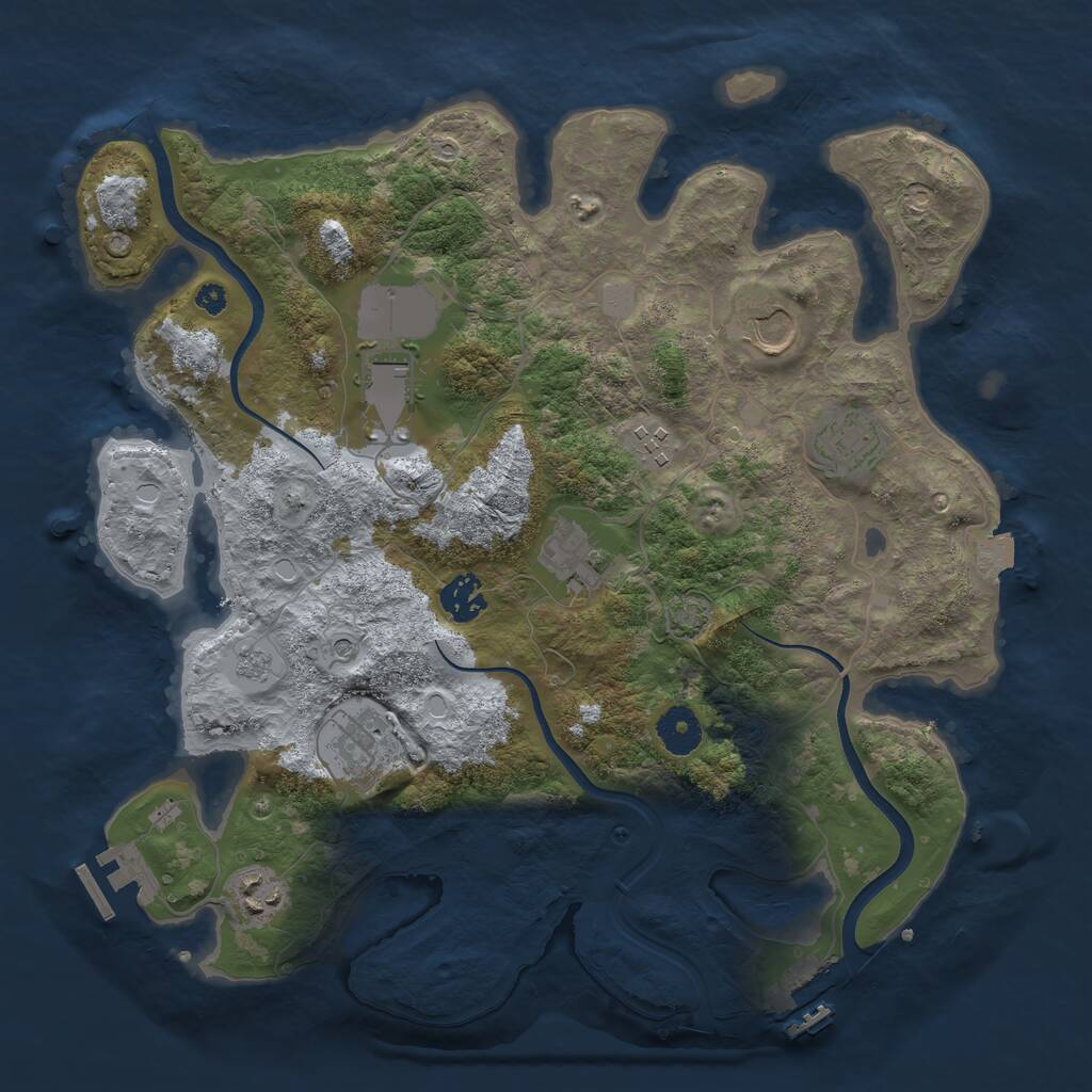 Rust Map: Procedural Map, Size: 3600, Seed: 10308, 14 Monuments