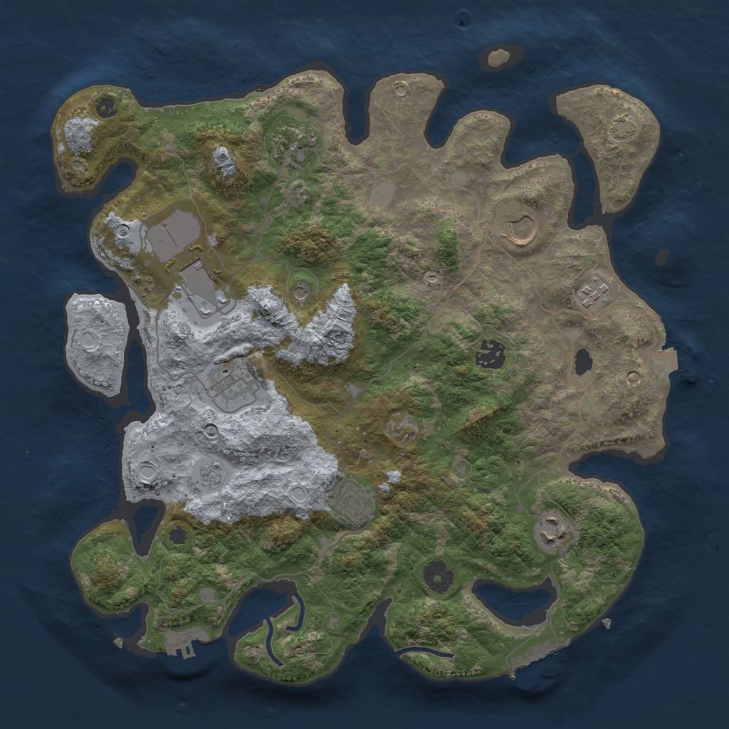 Rust Map: Procedural Map, Size: 3600, Seed: 10308, 16 Monuments