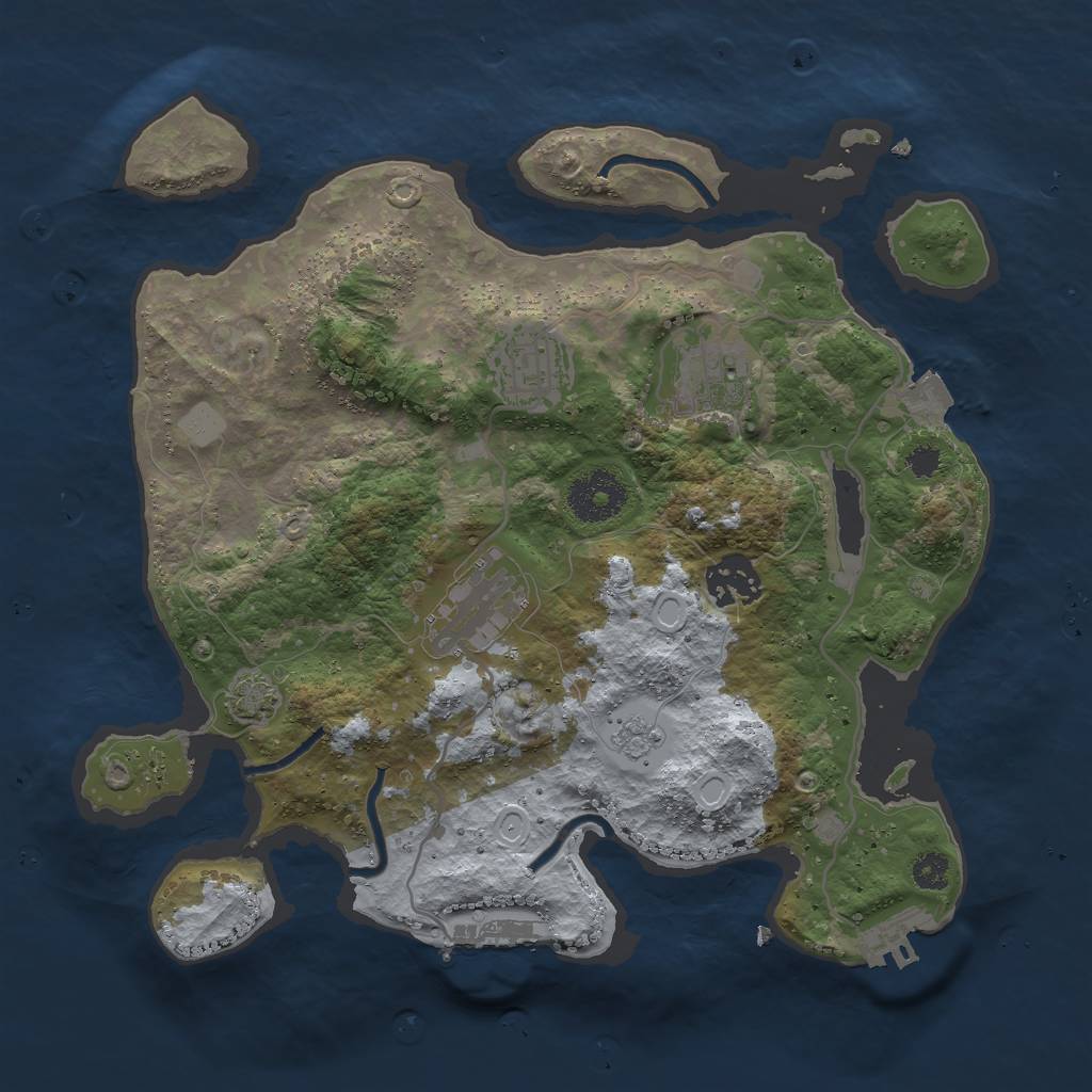 Rust Map: Procedural Map, Size: 3000, Seed: 1294337062, 11 Monuments