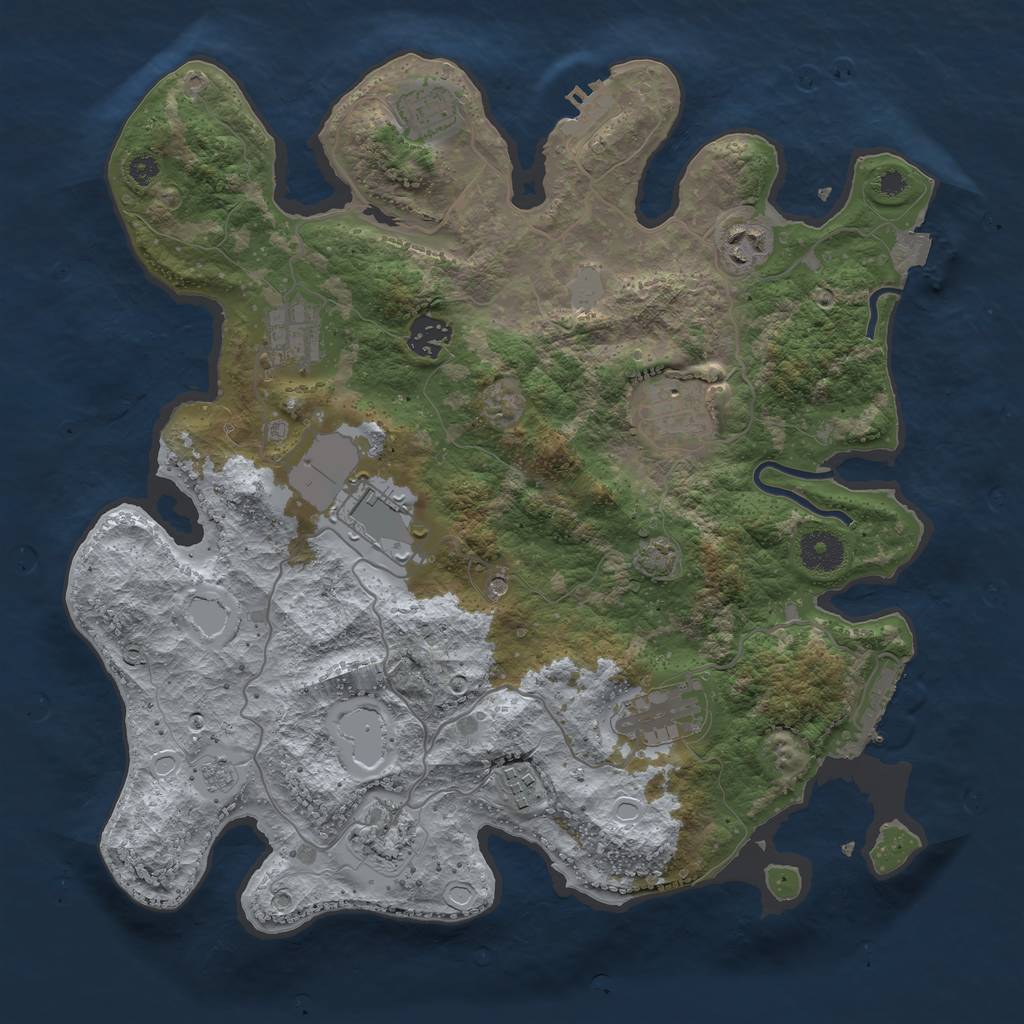 Rust Map: Procedural Map, Size: 3600, Seed: 94, 17 Monuments
