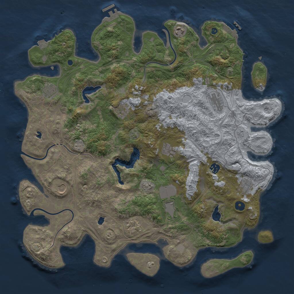 Rust Map: Procedural Map, Size: 4500, Seed: 572668468, 17 Monuments