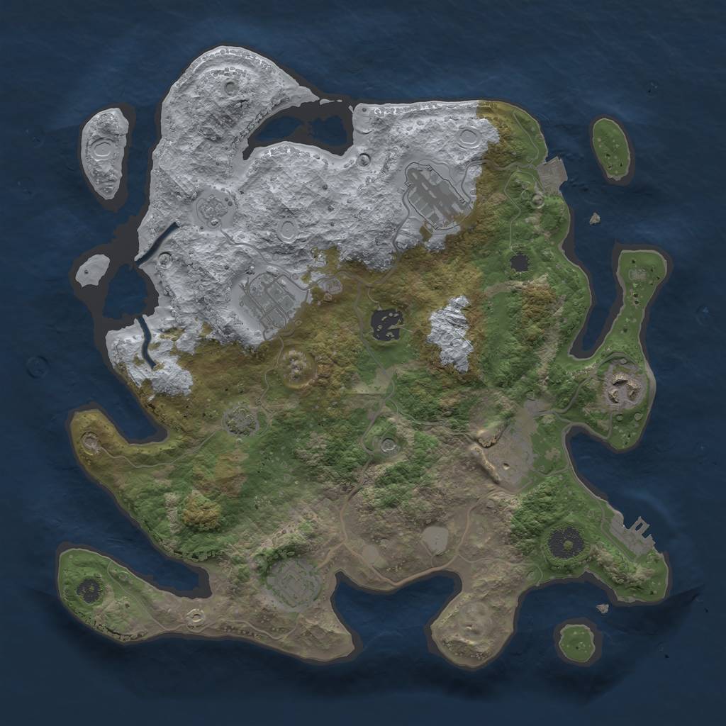 Rust Map: Procedural Map, Size: 3250, Seed: 135542258, 13 Monuments