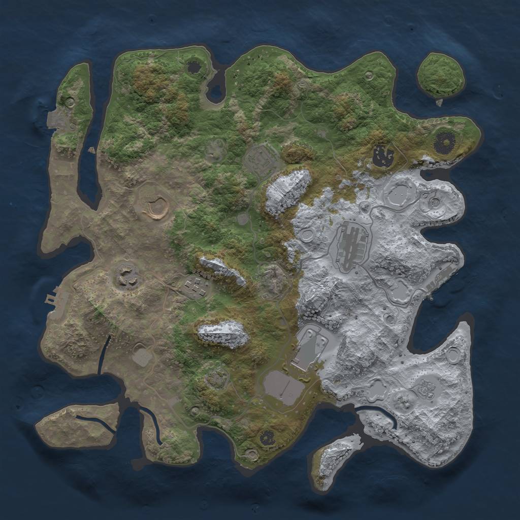Rust Map: Procedural Map, Size: 3500, Seed: 29547531, 15 Monuments