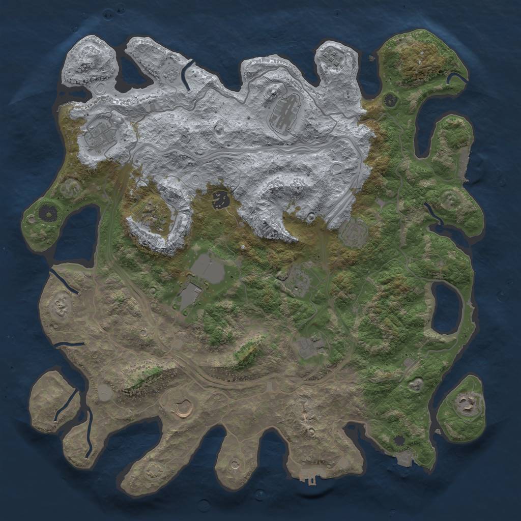 Rust Map: Procedural Map, Size: 4250, Seed: 827813474, 19 Monuments