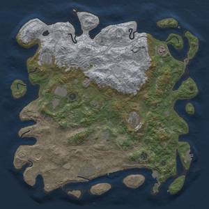 Thumbnail Rust Map: Procedural Map, Size: 4500, Seed: 356153337, 19 Monuments