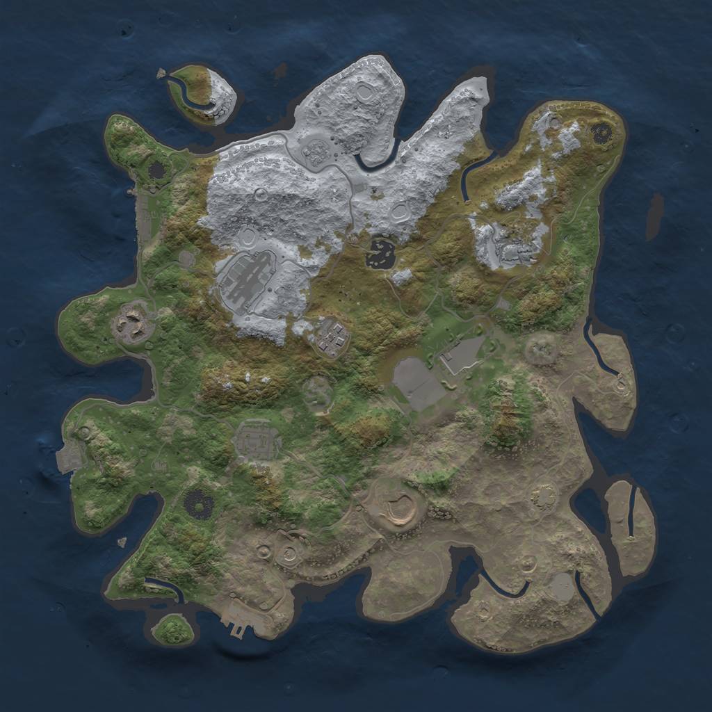 Rust Map: Procedural Map, Size: 3500, Seed: 1876062545, 16 Monuments