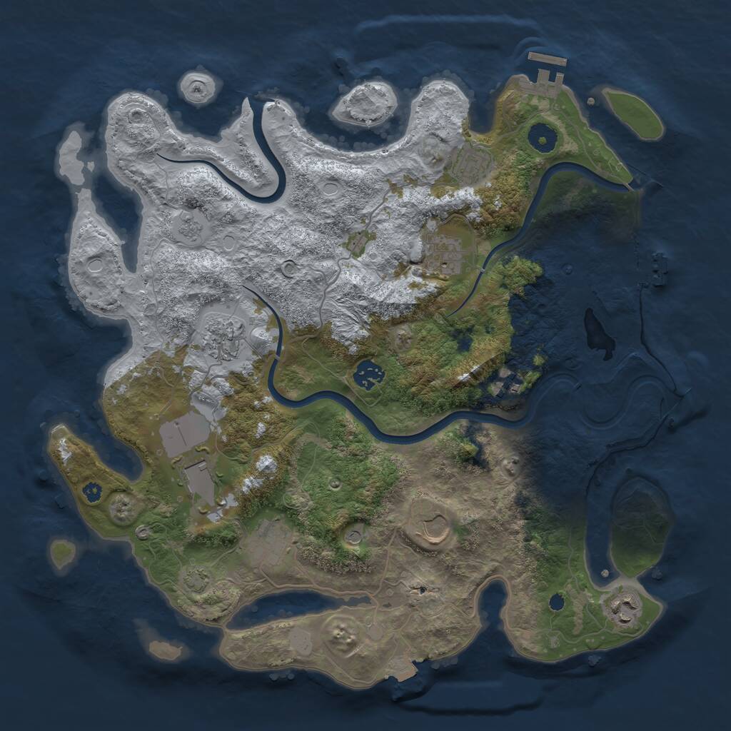 Rust Map: Procedural Map, Size: 3800, Seed: 25345623, 15 Monuments