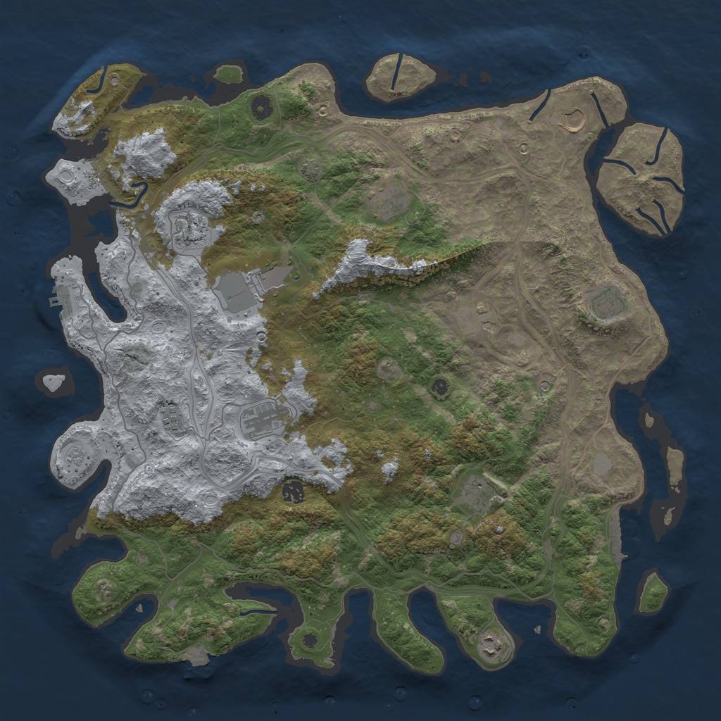 Rust Map: Procedural Map, Size: 4700, Seed: 1945490583, 19 Monuments