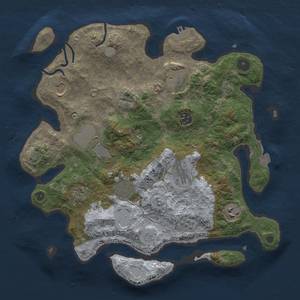 Thumbnail Rust Map: Procedural Map, Size: 3500, Seed: 3541324, 16 Monuments