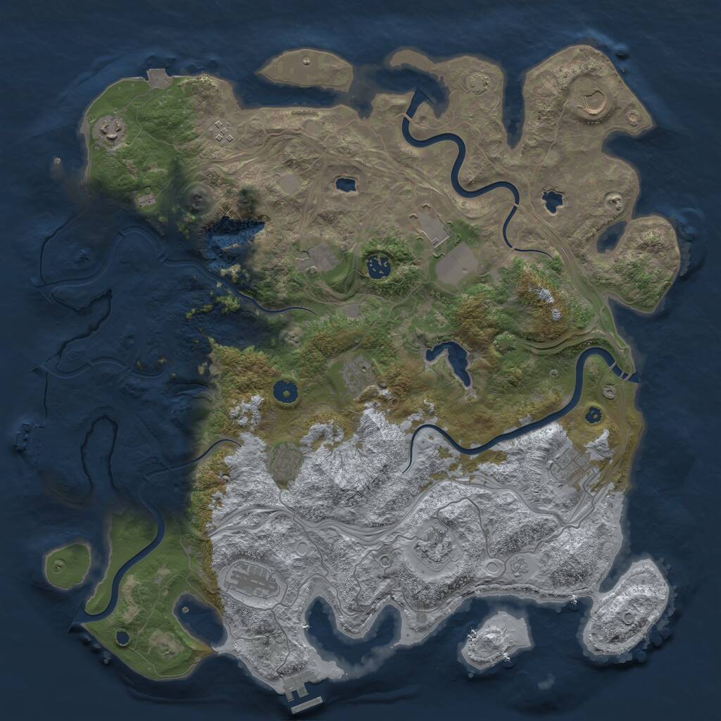 Rust Map: Procedural Map, Size: 4500, Seed: 12543588, 17 Monuments