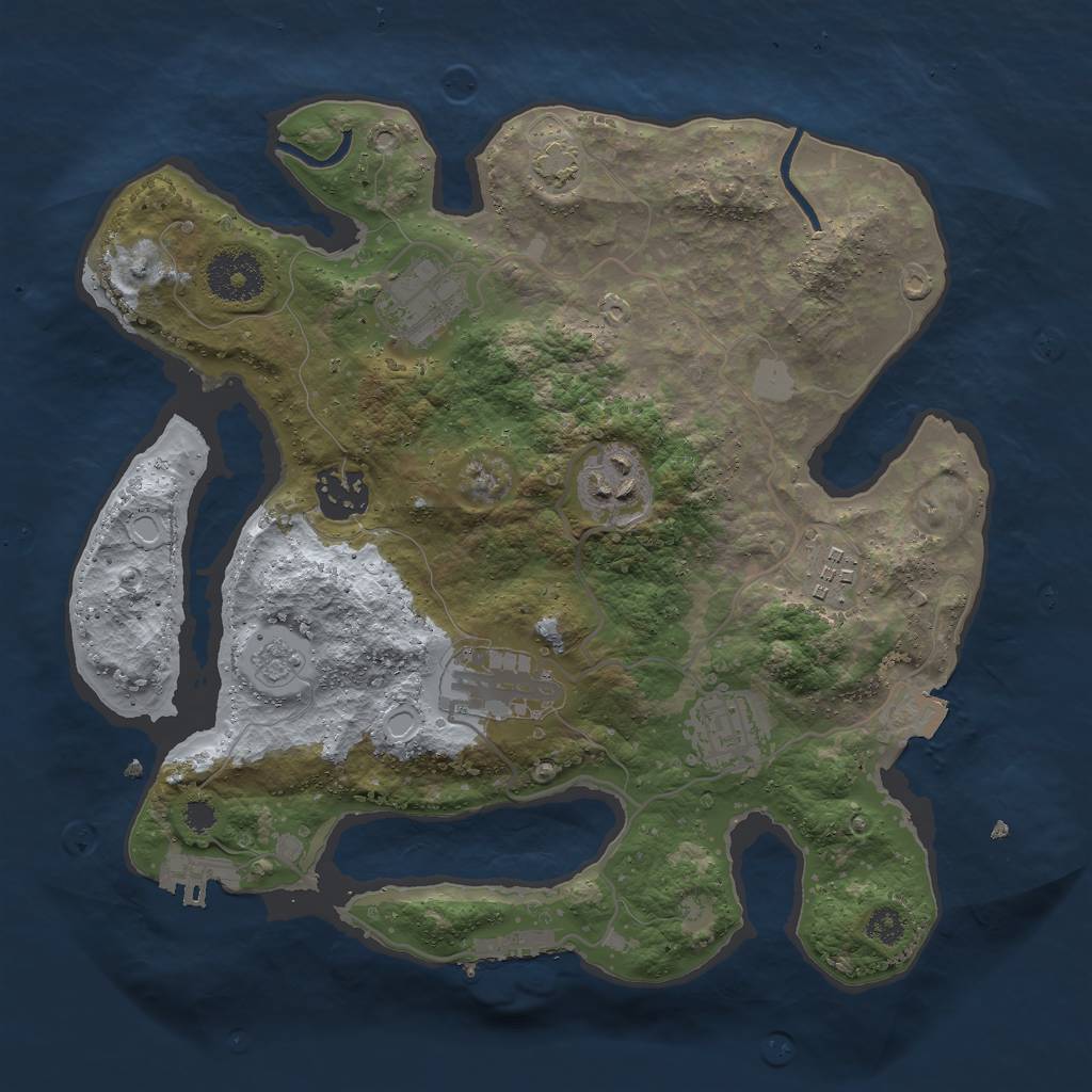 Rust Map: Procedural Map, Size: 3000, Seed: 1353273181, 13 Monuments