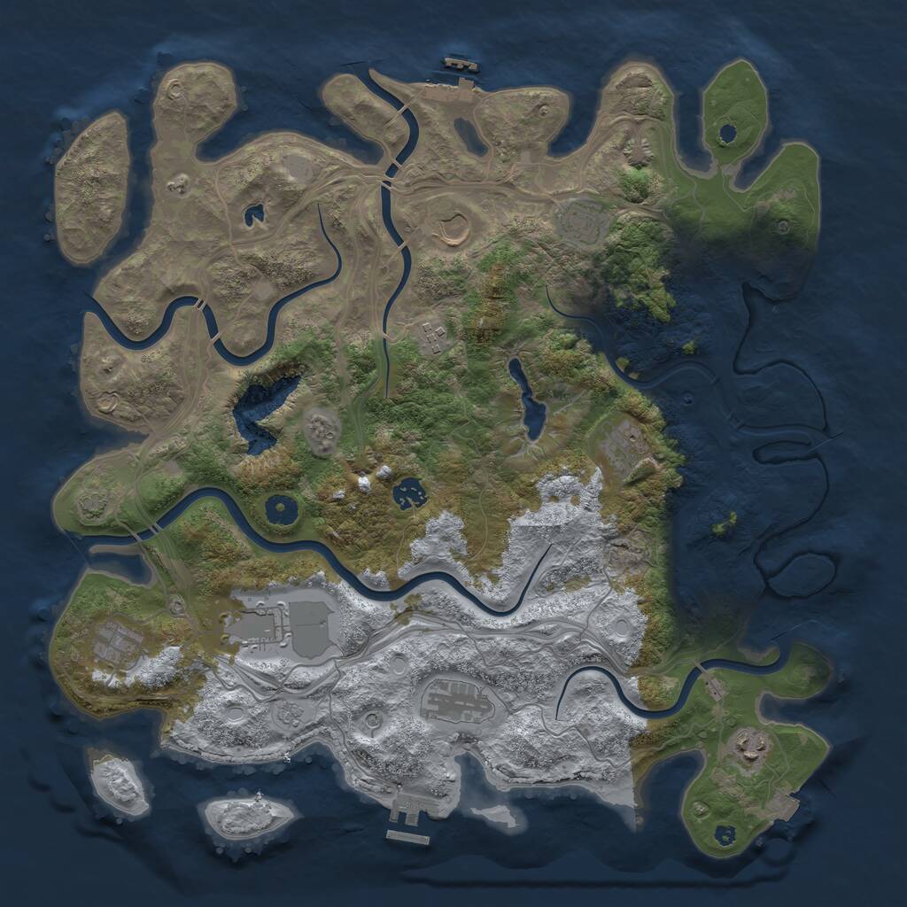 Rust Map: Procedural Map, Size: 4250, Seed: 1607799749, 15 Monuments
