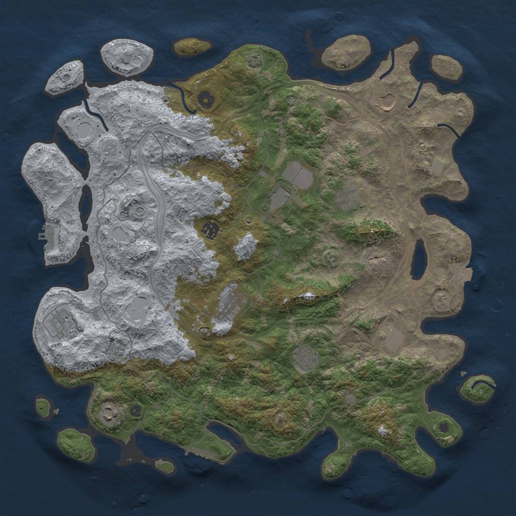 Rust Map: Procedural Map, Size: 4500, Seed: 1123925207, 18 Monuments