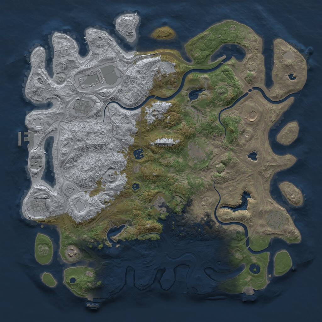 Rust Map: Procedural Map, Size: 4500, Seed: 1823465133, 17 Monuments