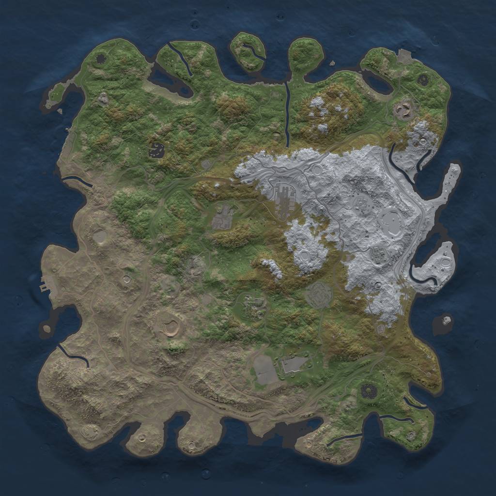 Rust Map: Procedural Map, Size: 4500, Seed: 10583, 17 Monuments
