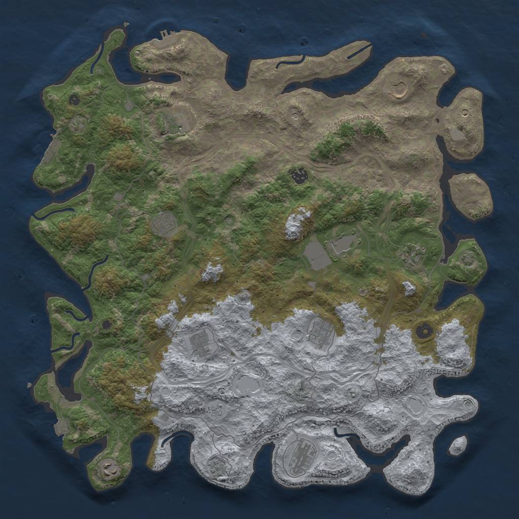 Rust Map: Procedural Map, Size: 4800, Seed: 582113548, 19 Monuments