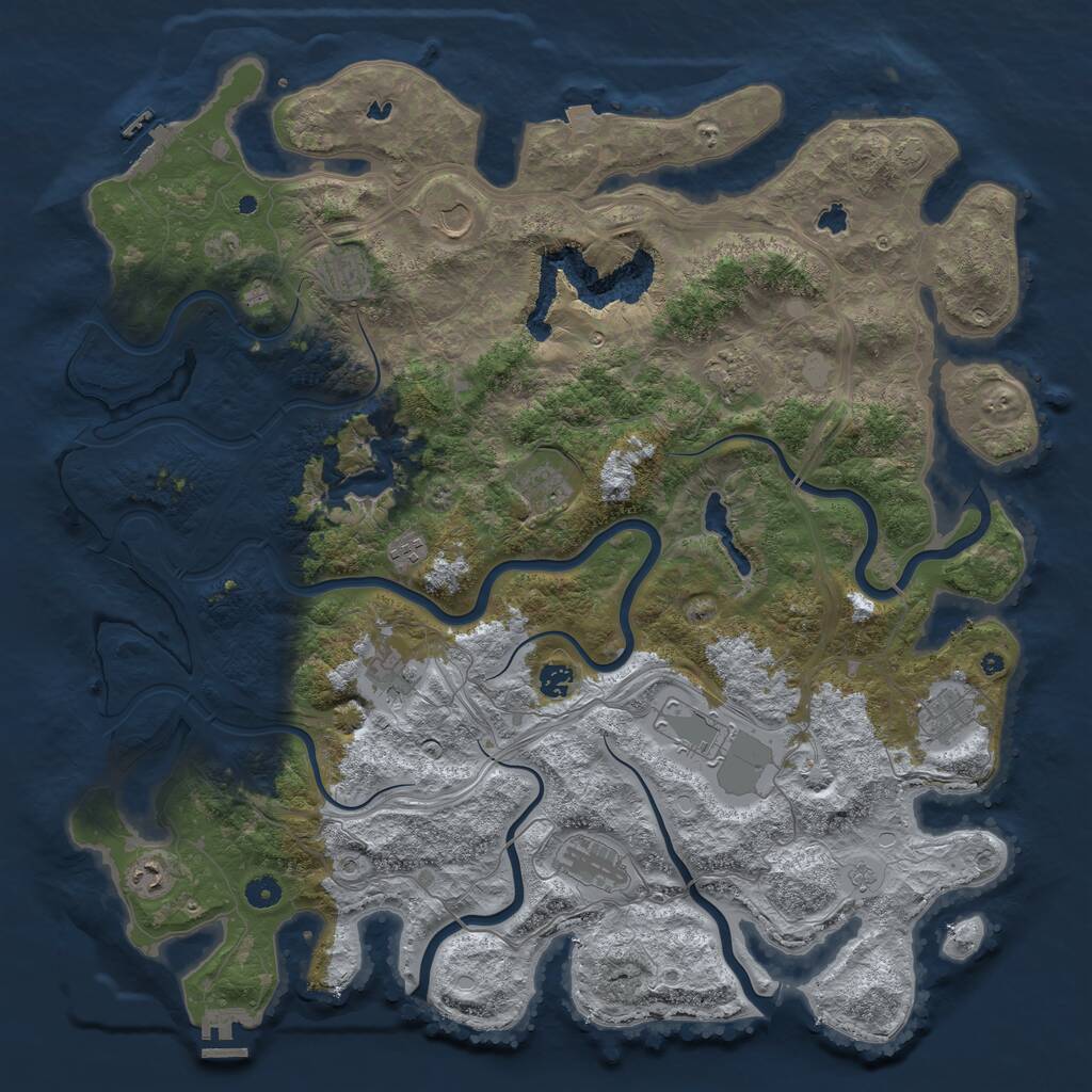 Rust Map: Procedural Map, Size: 4800, Seed: 582113548, 17 Monuments