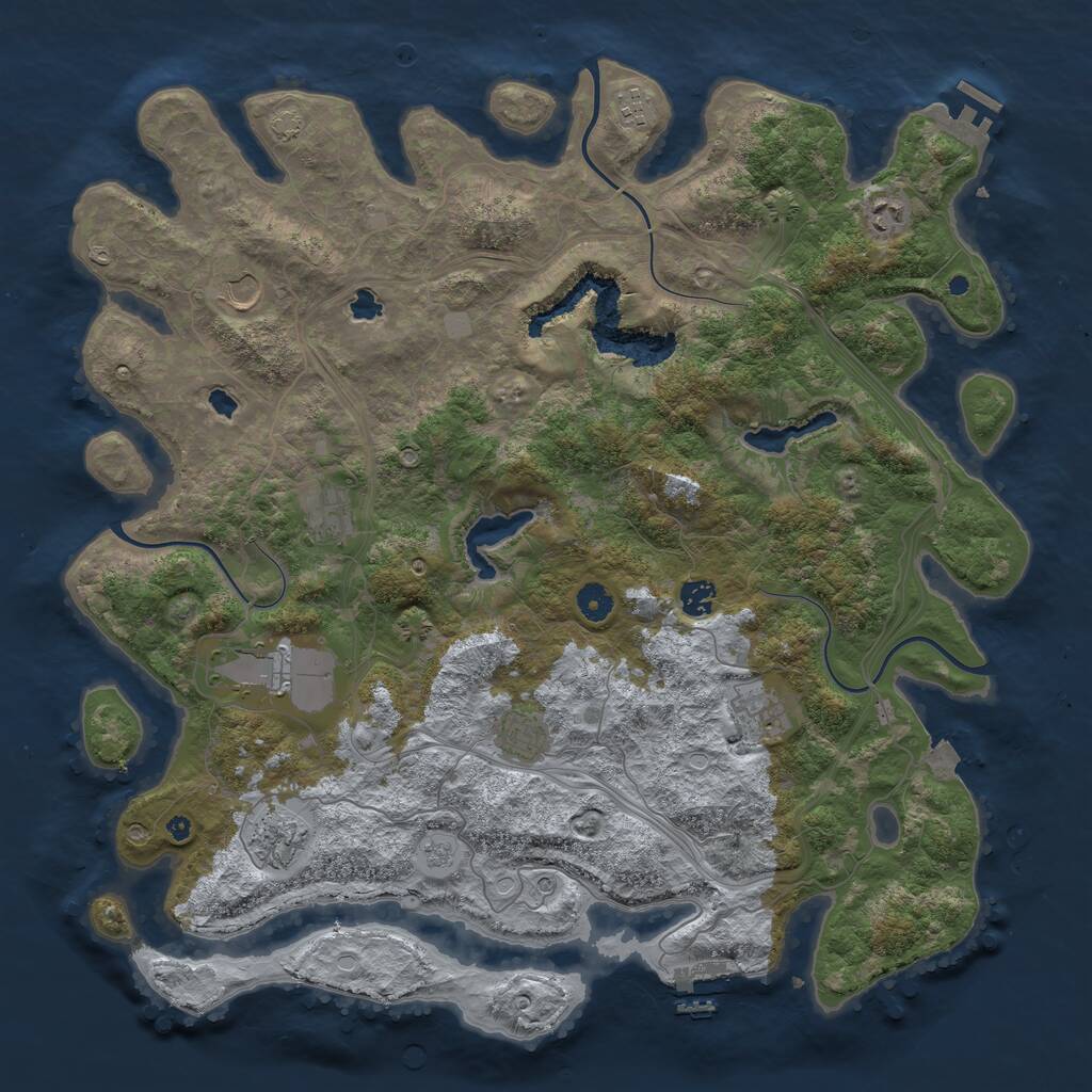 Rust Map: Procedural Map, Size: 4500, Seed: 80670, 15 Monuments