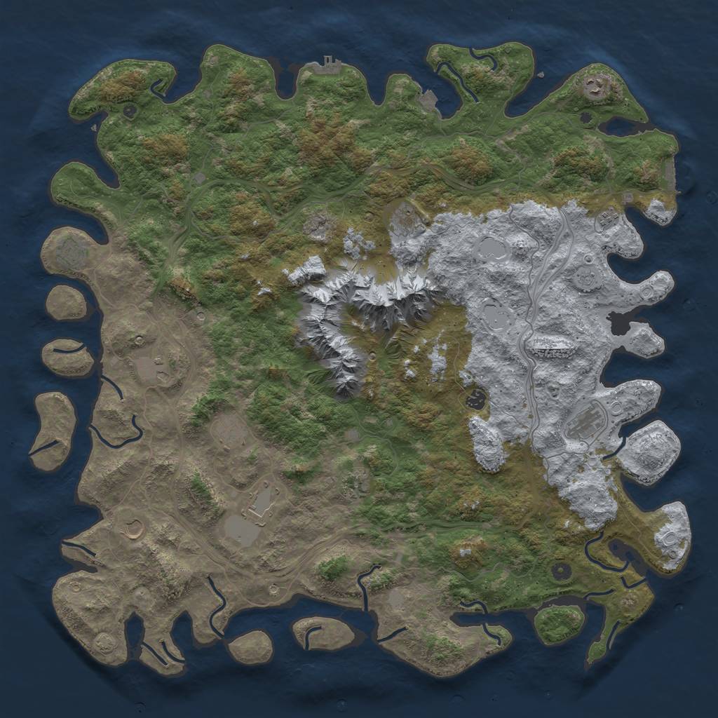 Rust Map: Procedural Map, Size: 5555, Seed: 2515, 19 Monuments