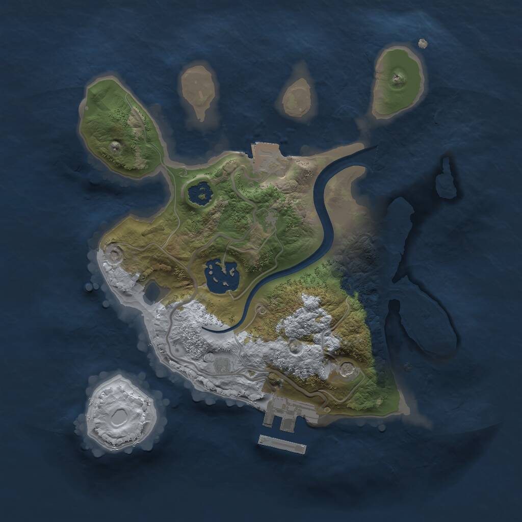 Rust Map: Procedural Map, Size: 2200, Seed: 357499805, 4 Monuments