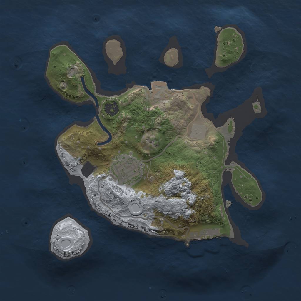 Rust Map: Procedural Map, Size: 2200, Seed: 357499805, 5 Monuments