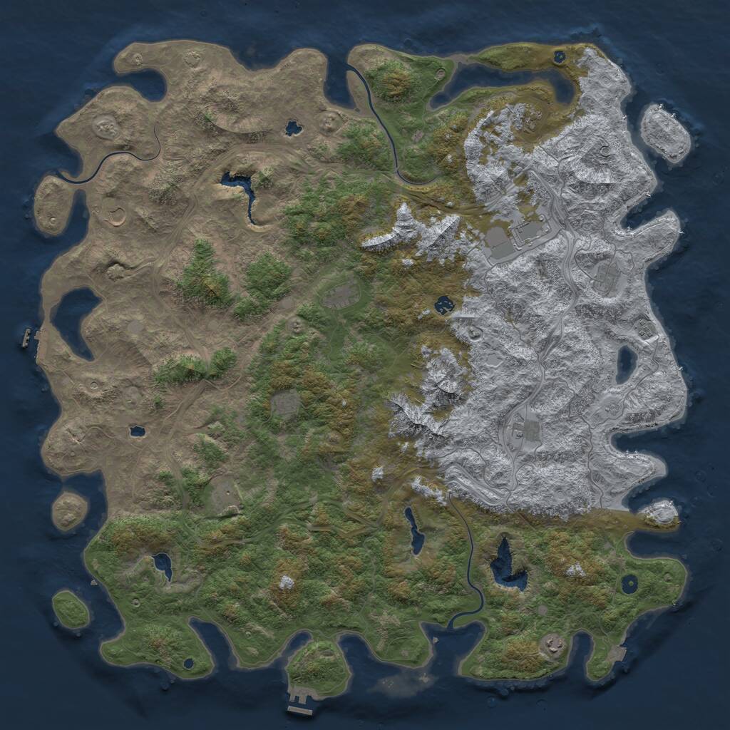 Rust Map: Procedural Map, Size: 6000, Seed: 82385, 17 Monuments