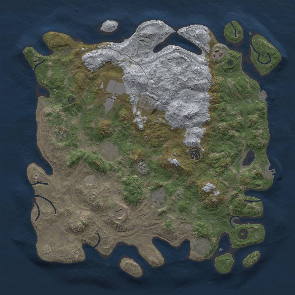 Rust Map: Procedural Map, Size: 4250, Seed: 198351677, 17 Monuments