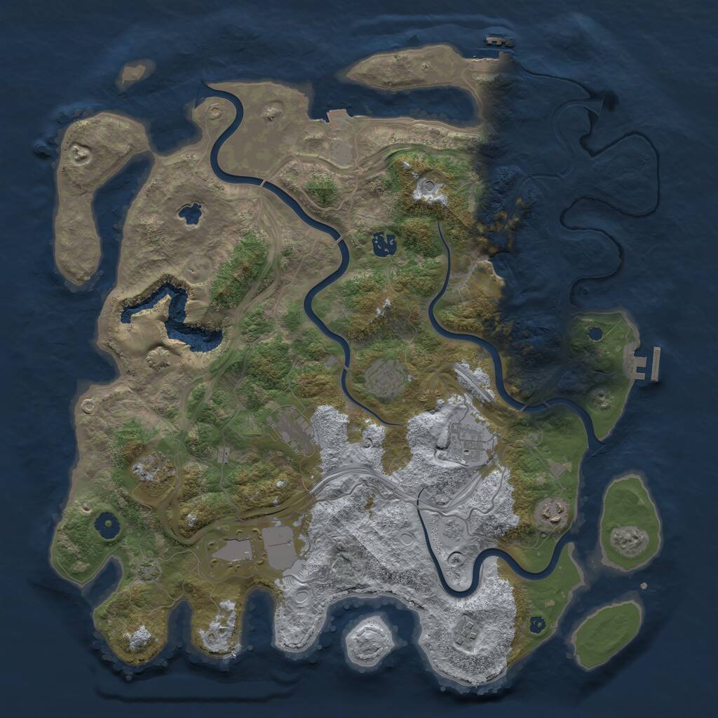 Rust Map: Procedural Map, Size: 4250, Seed: 726365271, 14 Monuments