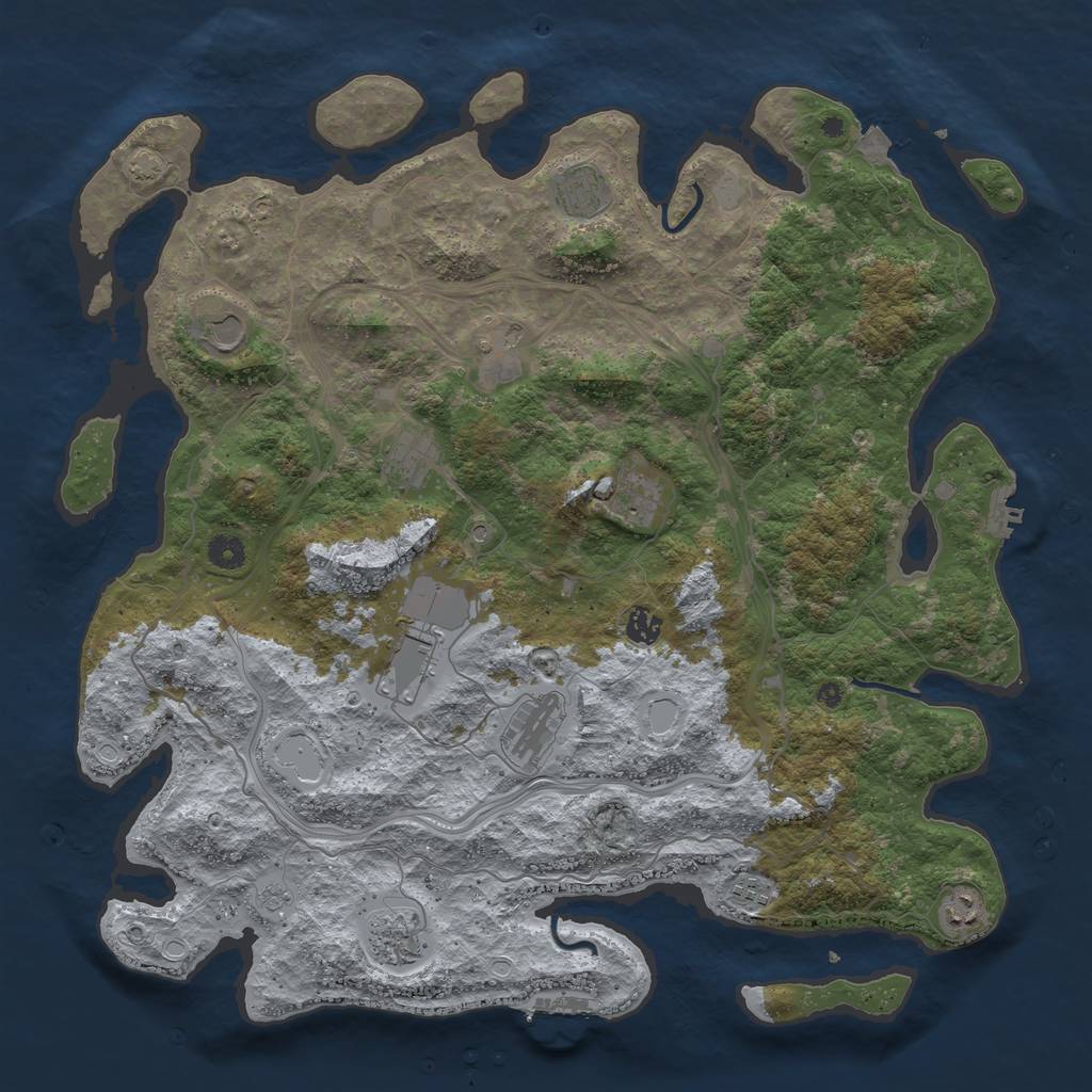 Rust Map: Procedural Map, Size: 4500, Seed: 1546960717, 19 Monuments