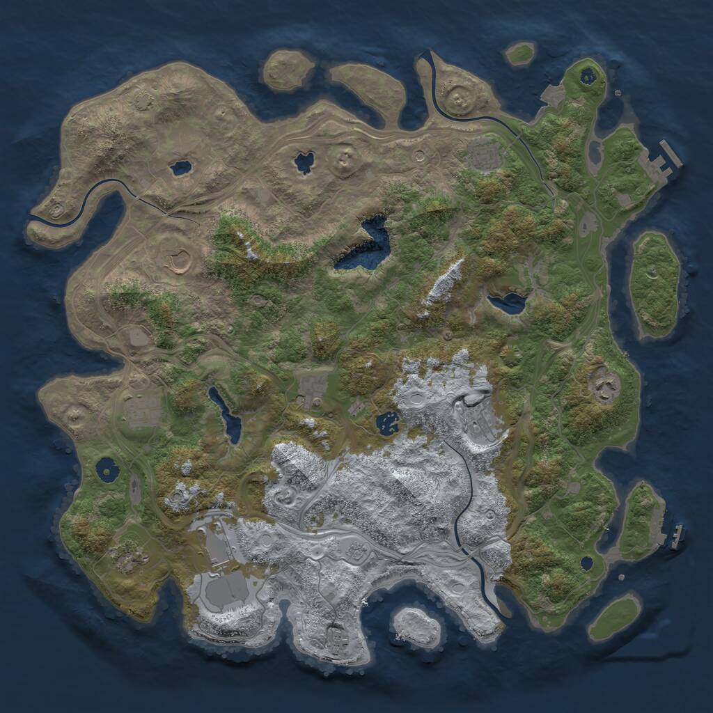 Rust Map: Procedural Map, Size: 4500, Seed: 1089915835, 16 Monuments
