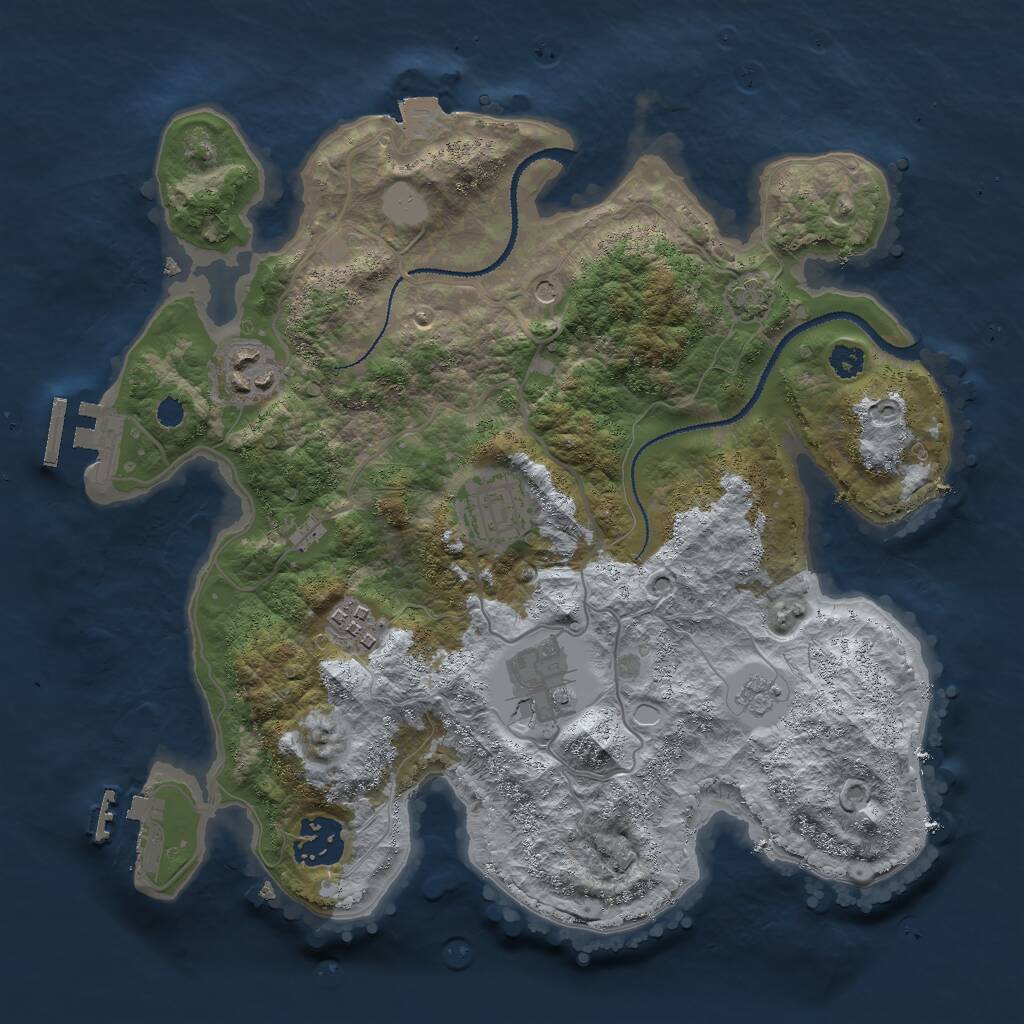 Rust Map: Procedural Map, Size: 3000, Seed: 145239316, 11 Monuments