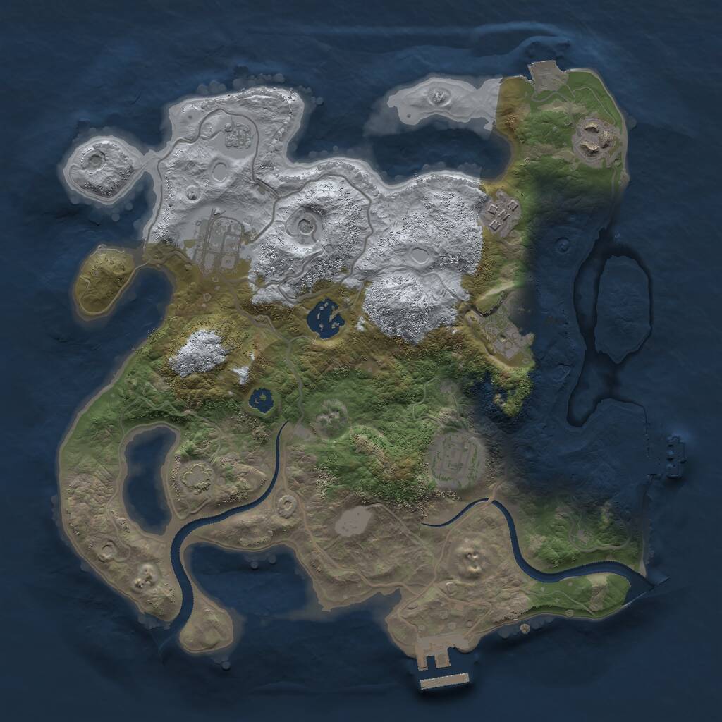Rust Map: Procedural Map, Size: 3000, Seed: 44209704, 12 Monuments