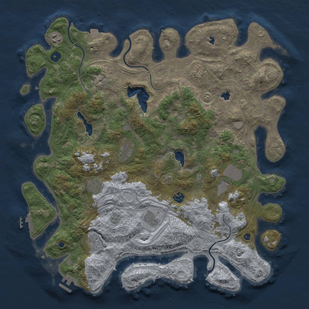 Rust Map: Procedural Map, Size: 4500, Seed: 2089925057, 15 Monuments