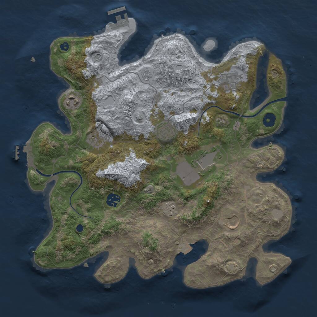 Rust Map: Procedural Map, Size: 3500, Seed: 862532131, 14 Monuments