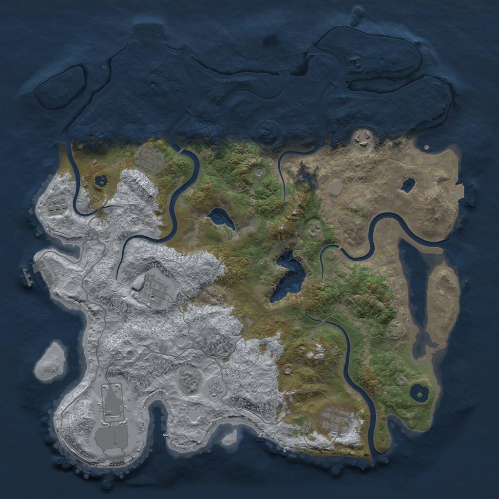 Rust Map: Procedural Map, Size: 4000, Seed: 867748767, 12 Monuments