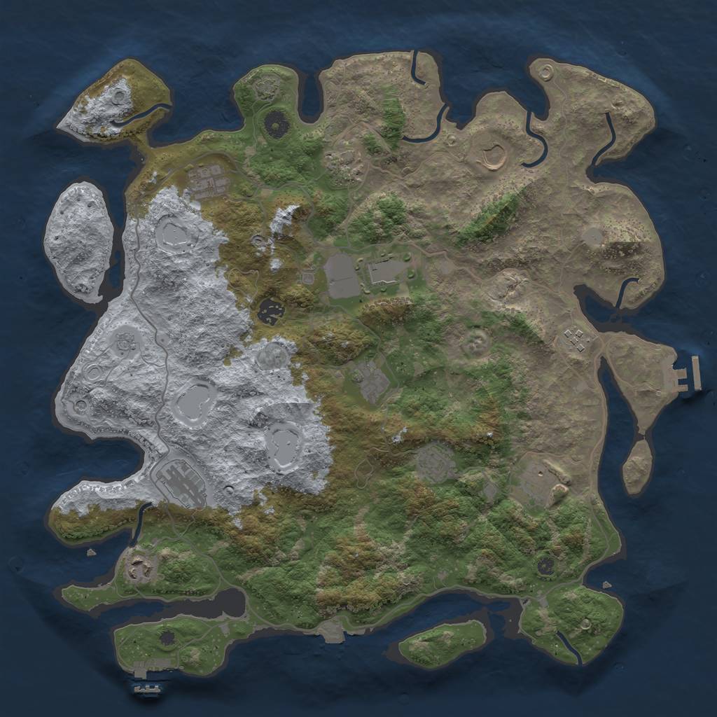 Rust Map: Procedural Map, Size: 4200, Seed: 20230803, 19 Monuments