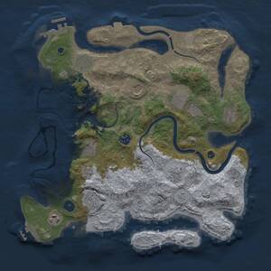 Thumbnail Rust Map: Procedural Map, Size: 3750, Seed: 590284652, 16 Monuments