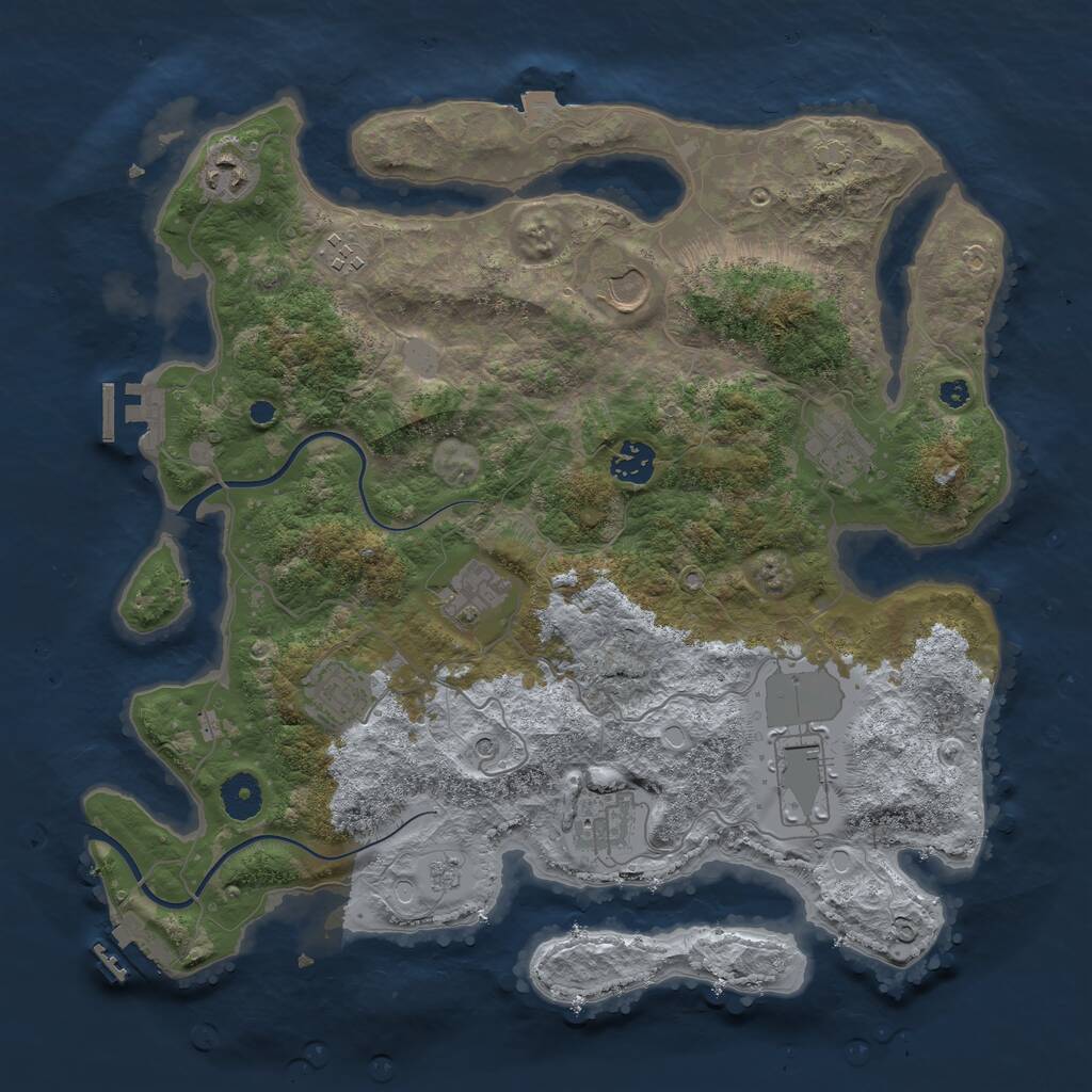 Rust Map: Procedural Map, Size: 3750, Seed: 590284652, 15 Monuments